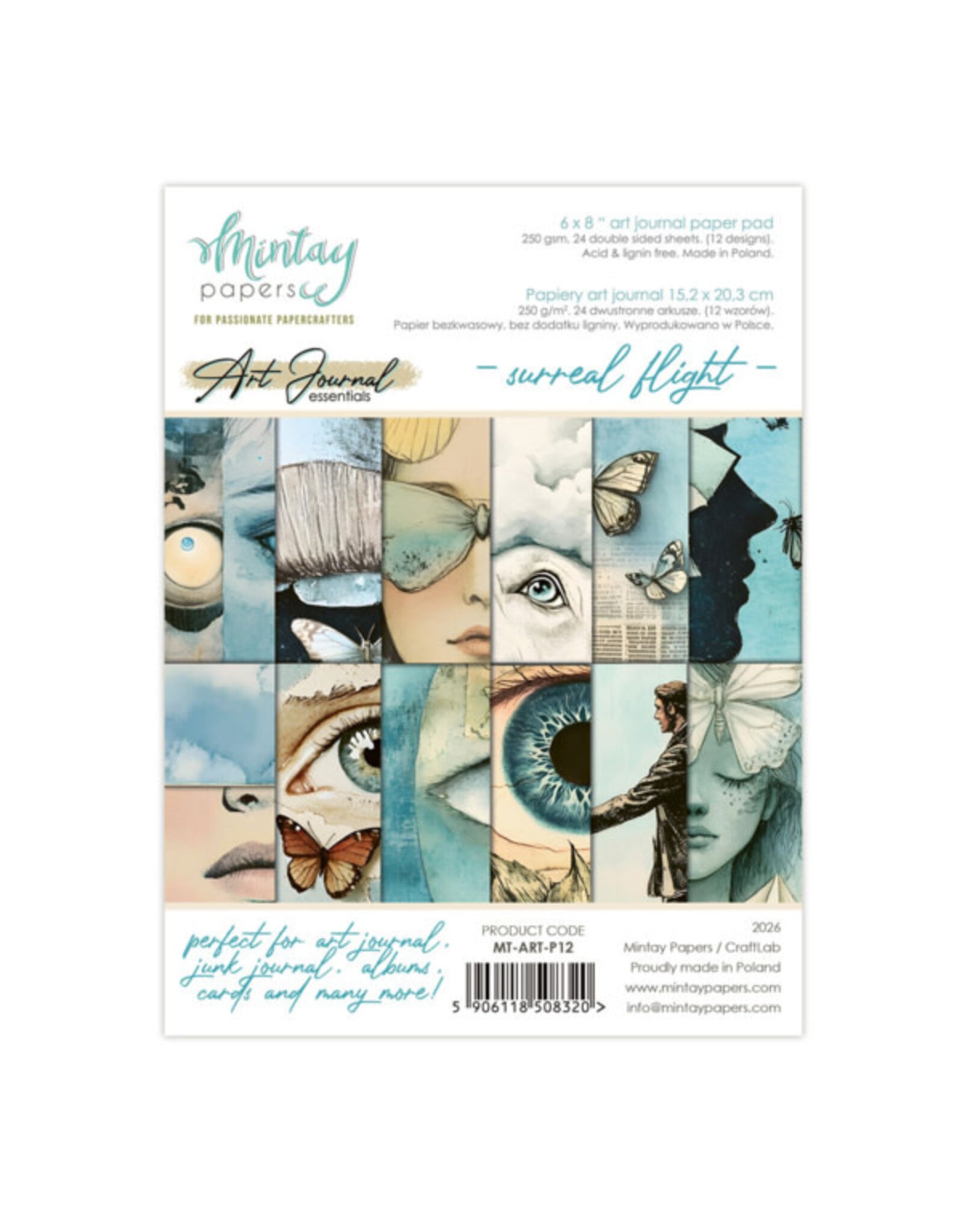 MINTAY MINTAY ART JOURNAL SURREAL FLIGHT 6x8 PAPER PAD 24 SHEETS