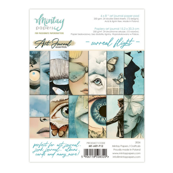 MINTAY MINTAY ART JOURNAL SURREAL FLIGHT 6x8 PAPER PAD 24 SHEETS