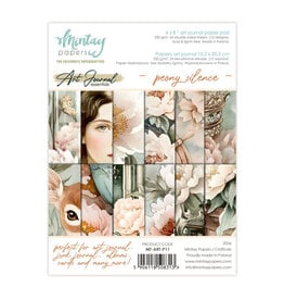 MINTAY MINTAY ART JOURNAL PEONY SILENCE 6x8 PAPER PAD 24 SHEETS