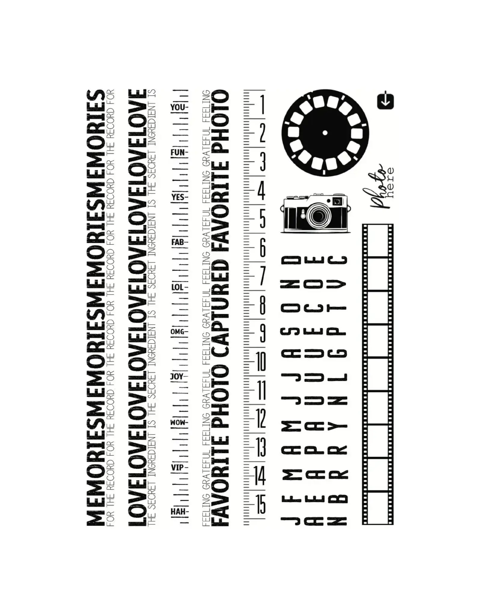SPELLBINDERS SPELLBINDERS ESTHER GLAS KEEPSAKE STRIPS CLEAR STAMP SET