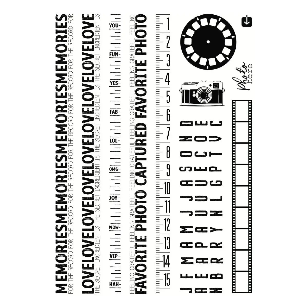 SPELLBINDERS SPELLBINDERS ESTHER GLAS KEEPSAKE STRIPS CLEAR STAMP SET