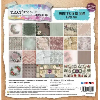 ARDEN CREATIVE STUDIO ARDEN CREATIVE STUDIO TEXT{URES} WINTER IN BLOOM 12x12 PAPER PAD 24 SHEETS