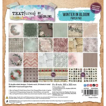 ARDEN CREATIVE STUDIO ARDEN CREATIVE STUDIO TEXT{URES} WINTER IN BLOOM 8x8 PAPER PAD 24 SHEETS
