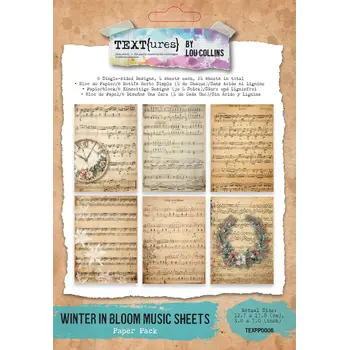 ARDEN CREATIVE STUDIO ARDEN CREATIVE STUDIO TEXT{URES} WINTER IN BLOOM 5x7 MUSIC SHEETS PAPER PACK