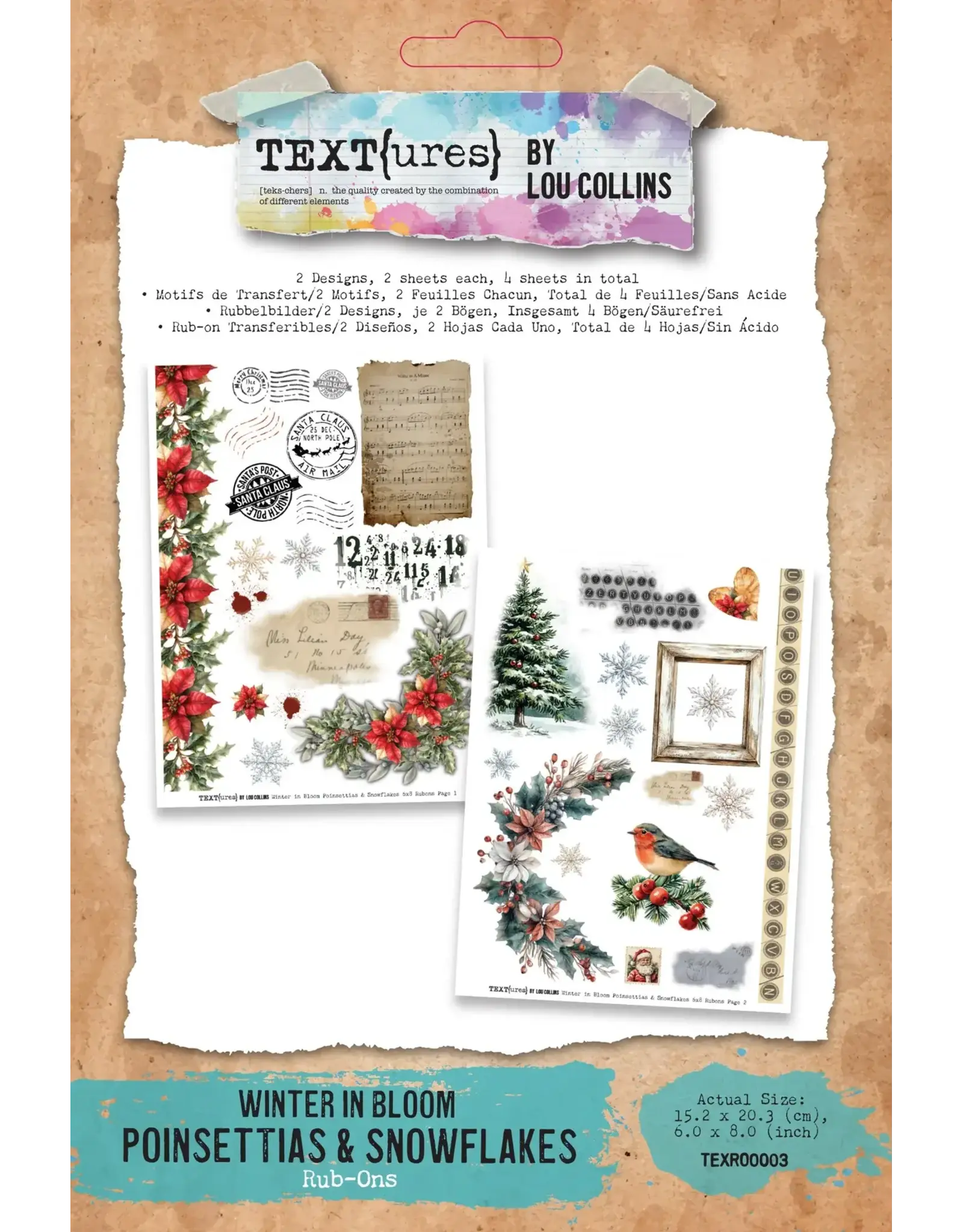 ARDEN CREATIVE STUDIO ARDEN CREATIVE STUDIO TEXT{URES} WINTER IN BLOOM 6x8 RUB-ONS