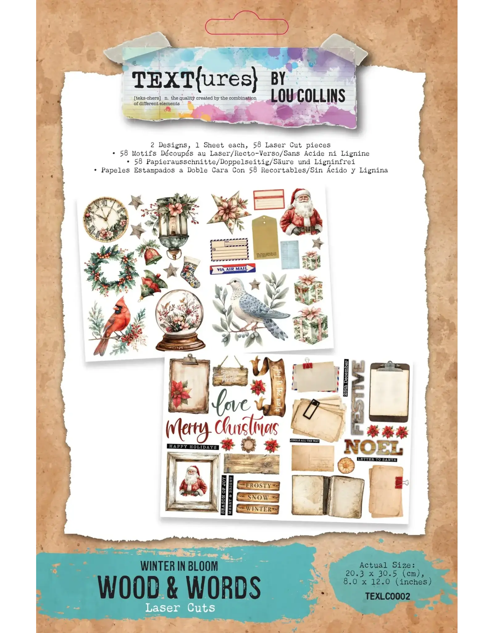 ARDEN CREATIVE STUDIO ARDEN CREATIVE STUDIO TEXT{URES} WINTER IN BLOOM WOOD & WORDS 8x12 LASER CUTS