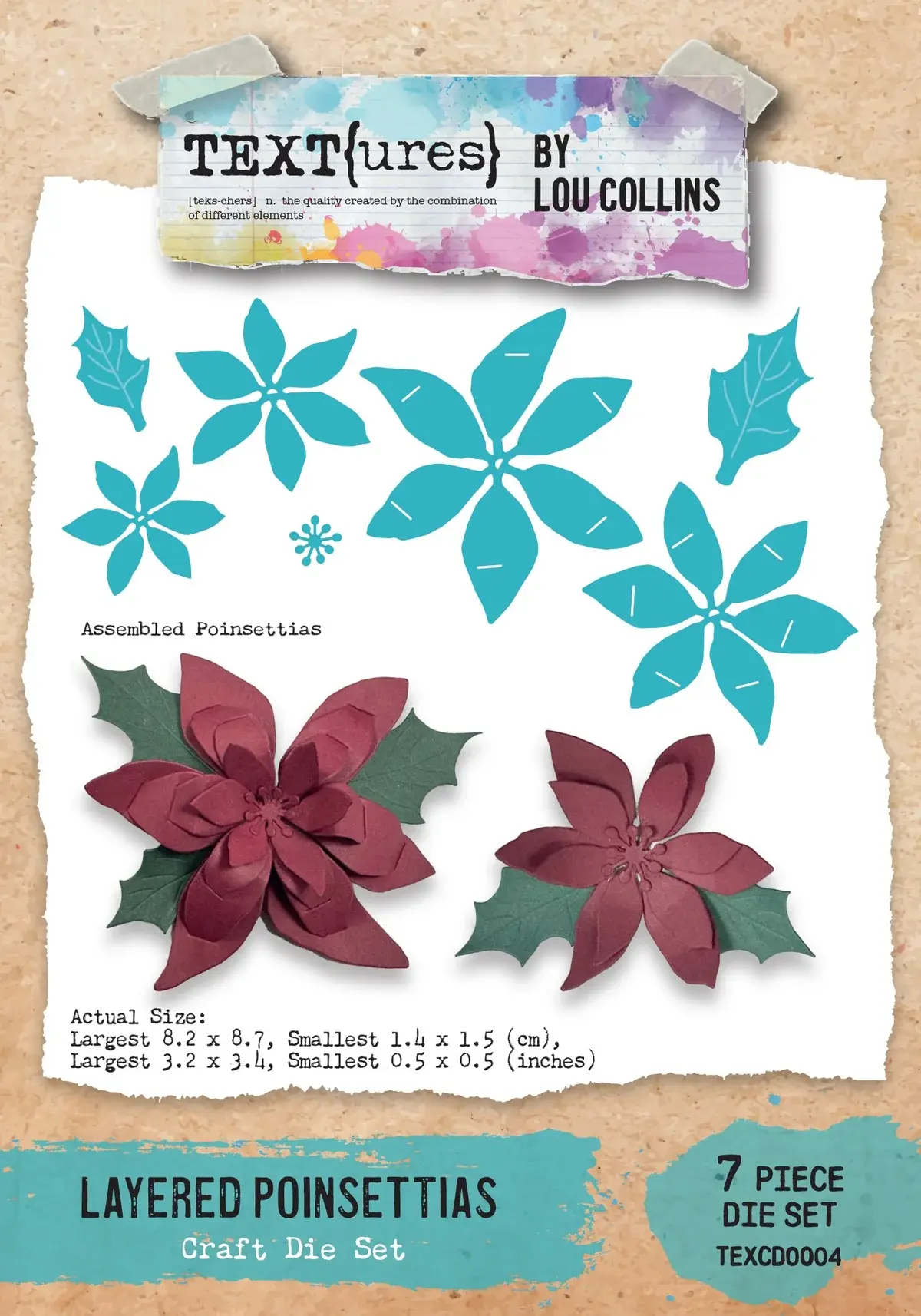 ARDEN CREATIVE STUDIO ARDEN CREATIVE STUDIO TEXT{URES} WINTER IN BLOOM LAYERED POINSETTIAS DIE SET