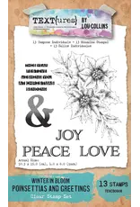ARDEN CREATIVE STUDIO ARDEN CREATIVE STUDIO TEXT{URES} WINTER IN BLOOM POINSETTIAS AND GREETINGS 4x6 CLEAR STAMP SET