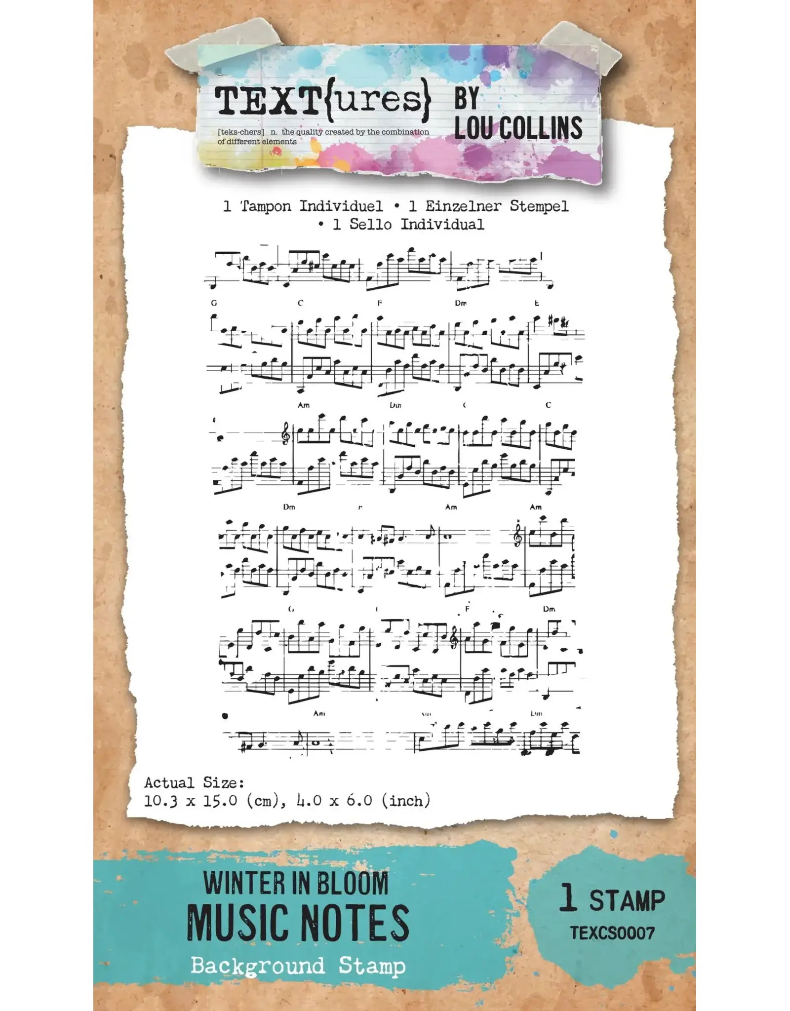ARDEN CREATIVE STUDIO ARDEN CREATIVE STUDIO TEXT{URES} WINTER IN BLOOM MUSIC NOTES 4x6 BACKGROUND CLEAR STAMP