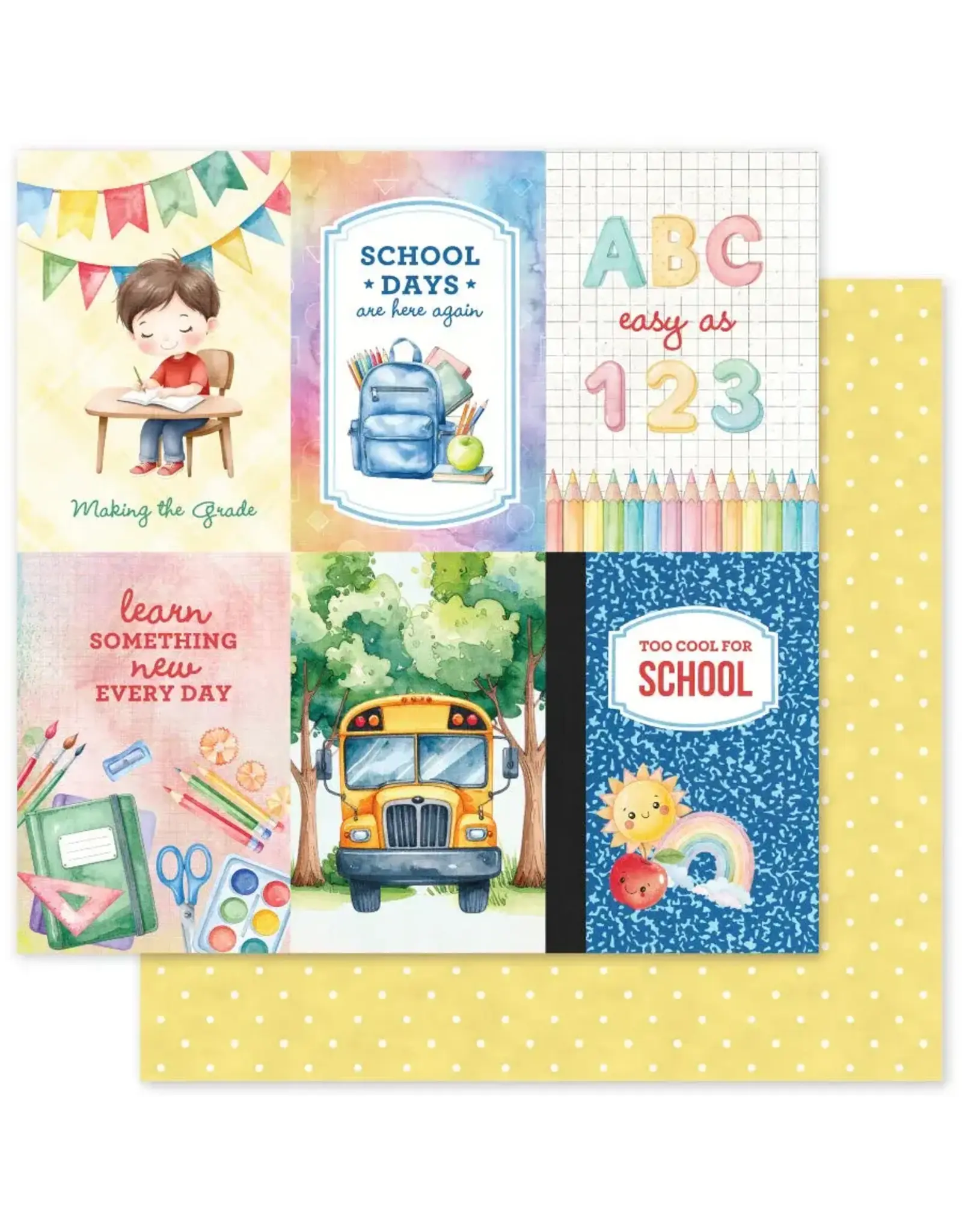 PAPER ROSE PAPER ROSE SCHOOL DAYS - E 12x12 CARDSTOCK
