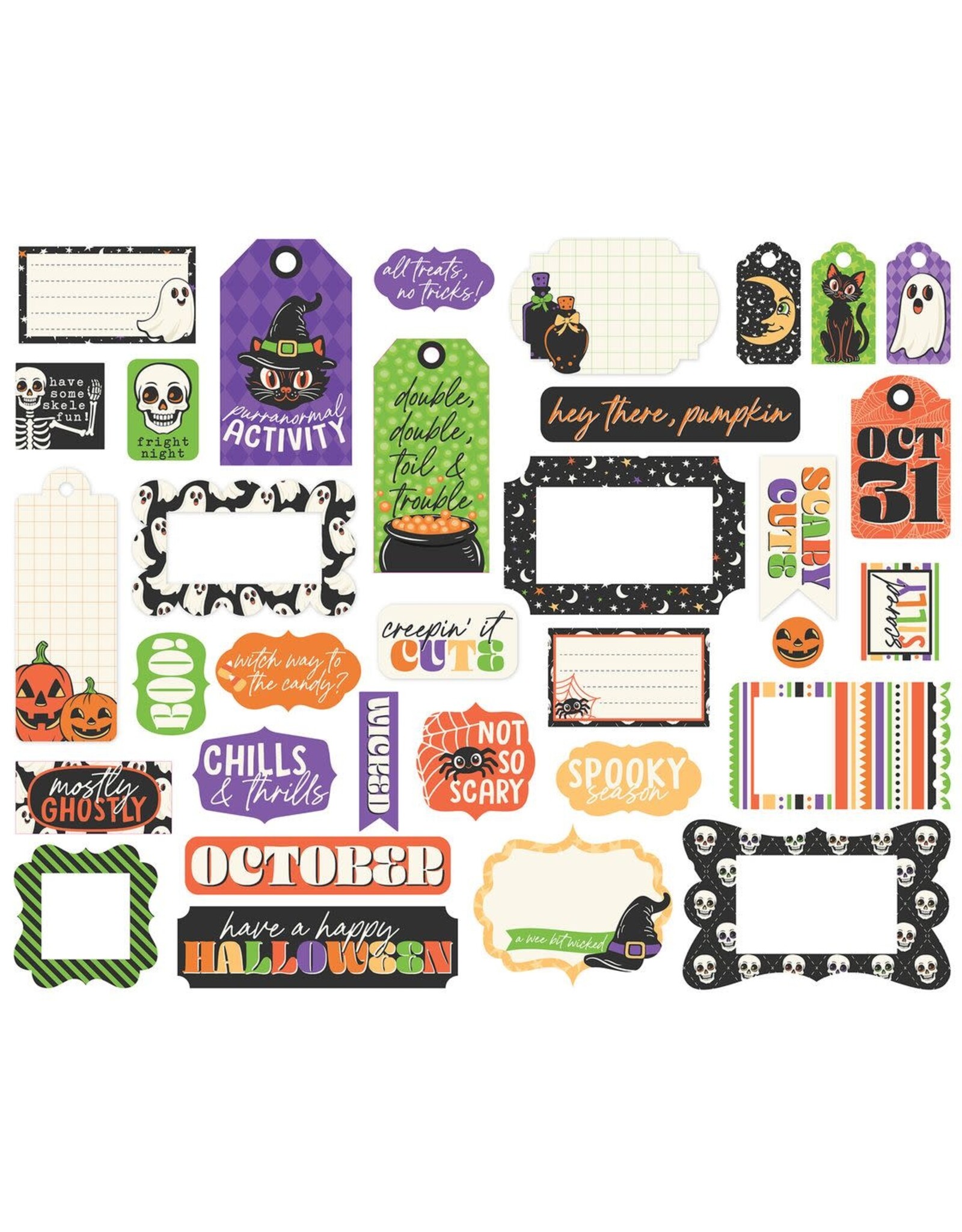 ECHO PARK PAPER ECHO PARK HALLOWEEN PARADE FRAMES & TAGS EPHEMERA DIE-CUTS