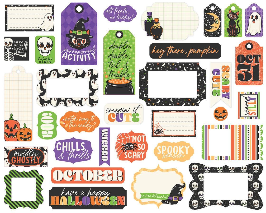 ECHO PARK PAPER ECHO PARK HALLOWEEN PARADE FRAMES & TAGS EPHEMERA DIE-CUTS