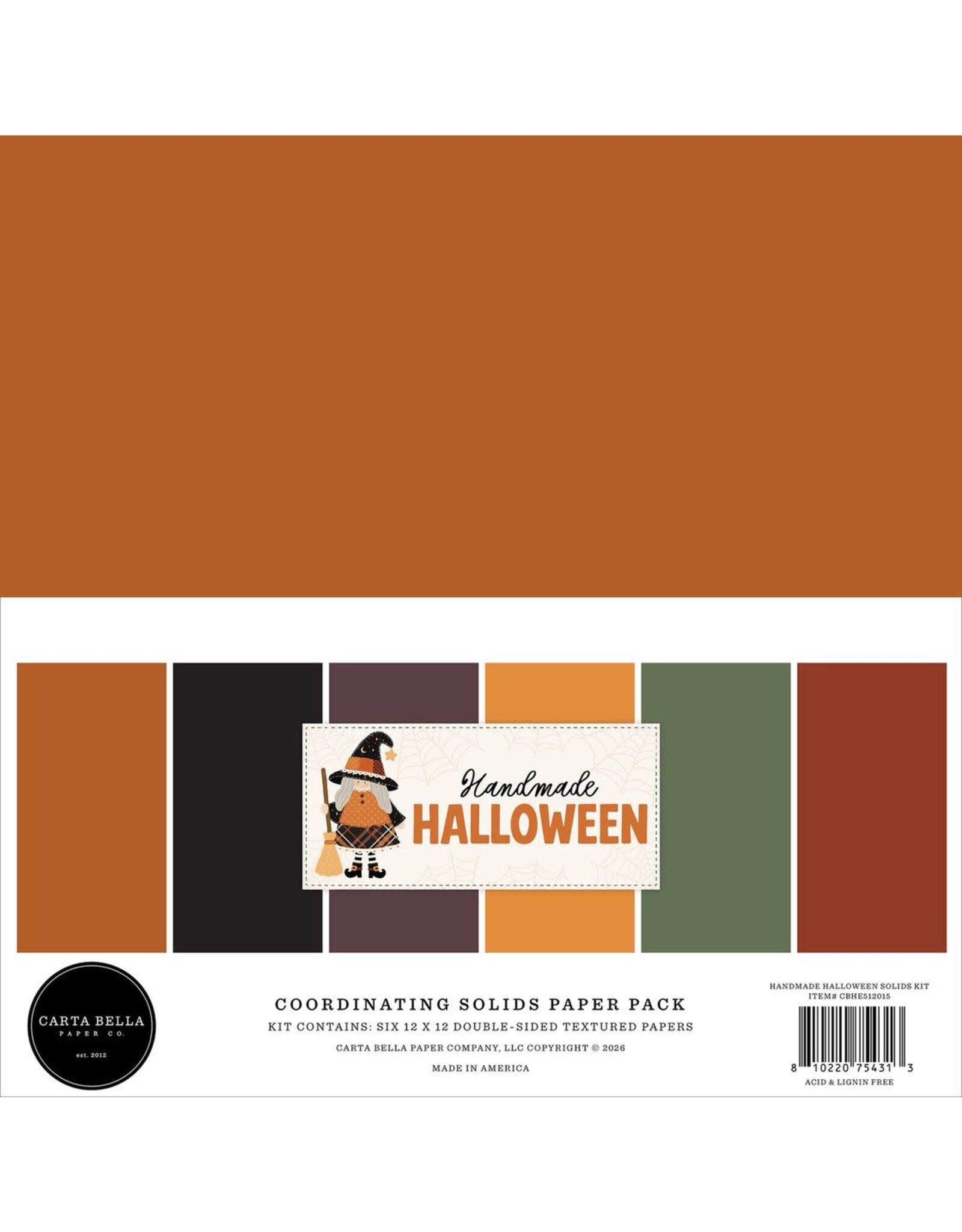 CARTA BELLA CARTA BELLA HANDMADE HALLOWEEN 12x12 SOLIDS COLLECTION KIT