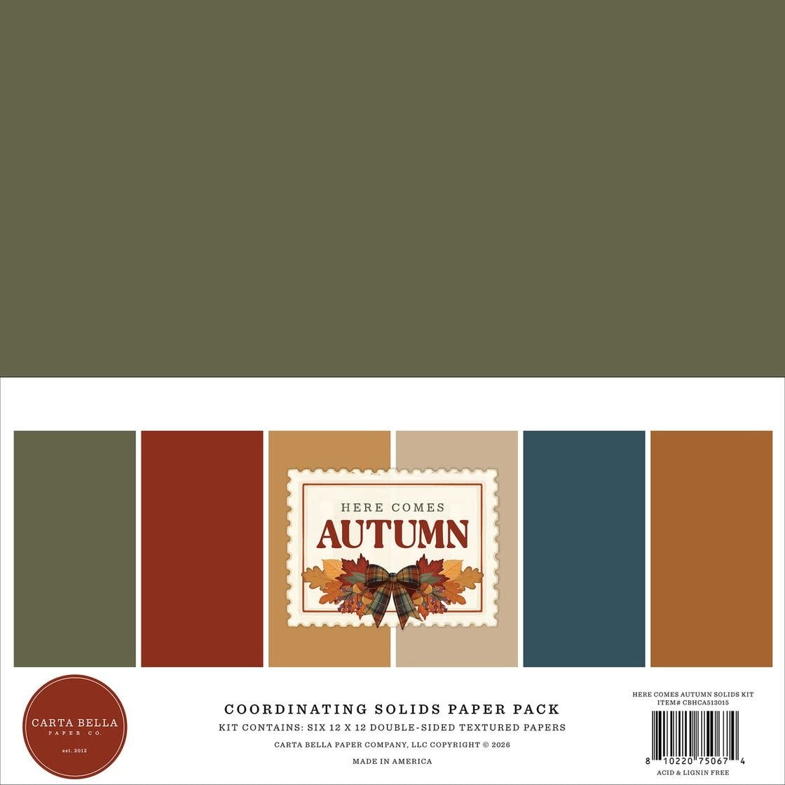 CARTA BELLA CARTA BELLA HERE COMES AUTUMN 12x12 SOLIDS COLLECTION KIT