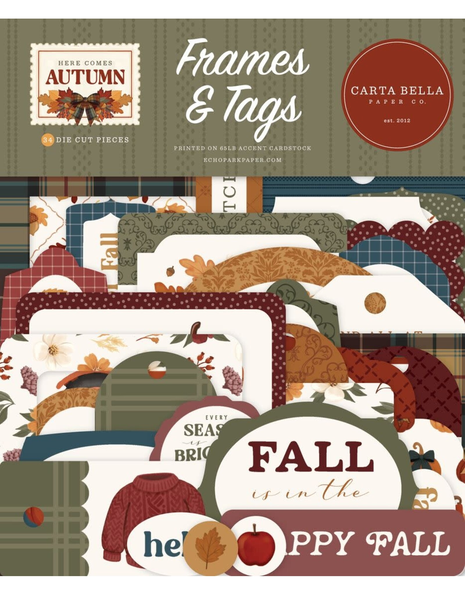 CARTA BELLA CARTA BELLA HERE COMES AUTUMN FRAMES & TAGS DIE-CUTS