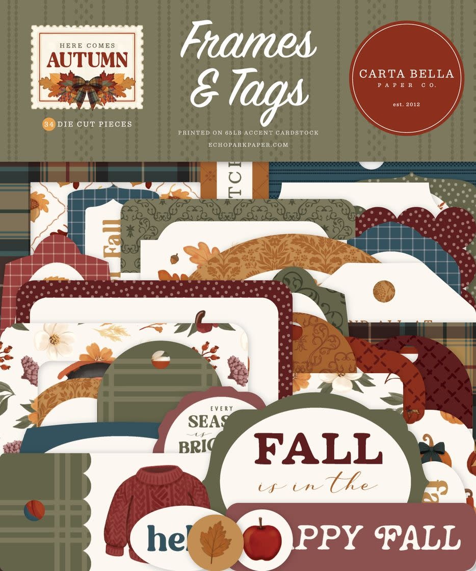 CARTA BELLA CARTA BELLA HERE COMES AUTUMN FRAMES & TAGS DIE-CUTS