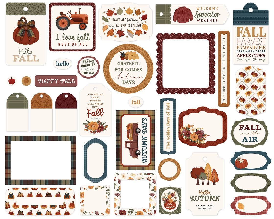 CARTA BELLA CARTA BELLA HERE COMES AUTUMN FRAMES & TAGS DIE-CUTS