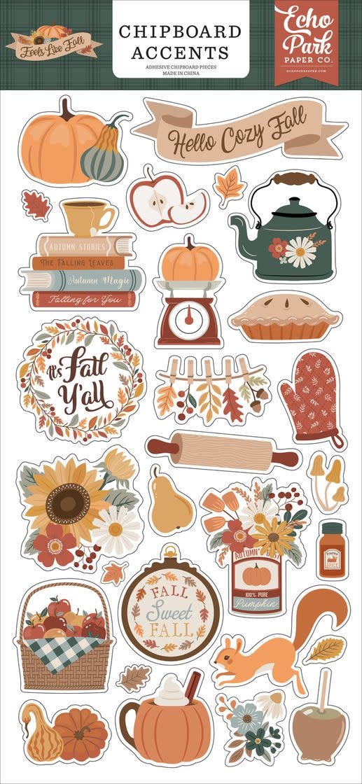 ECHO PARK PAPER ECHO PARK FEELS LIKE FALL 6x13 CHIPBOARD ACCENTS