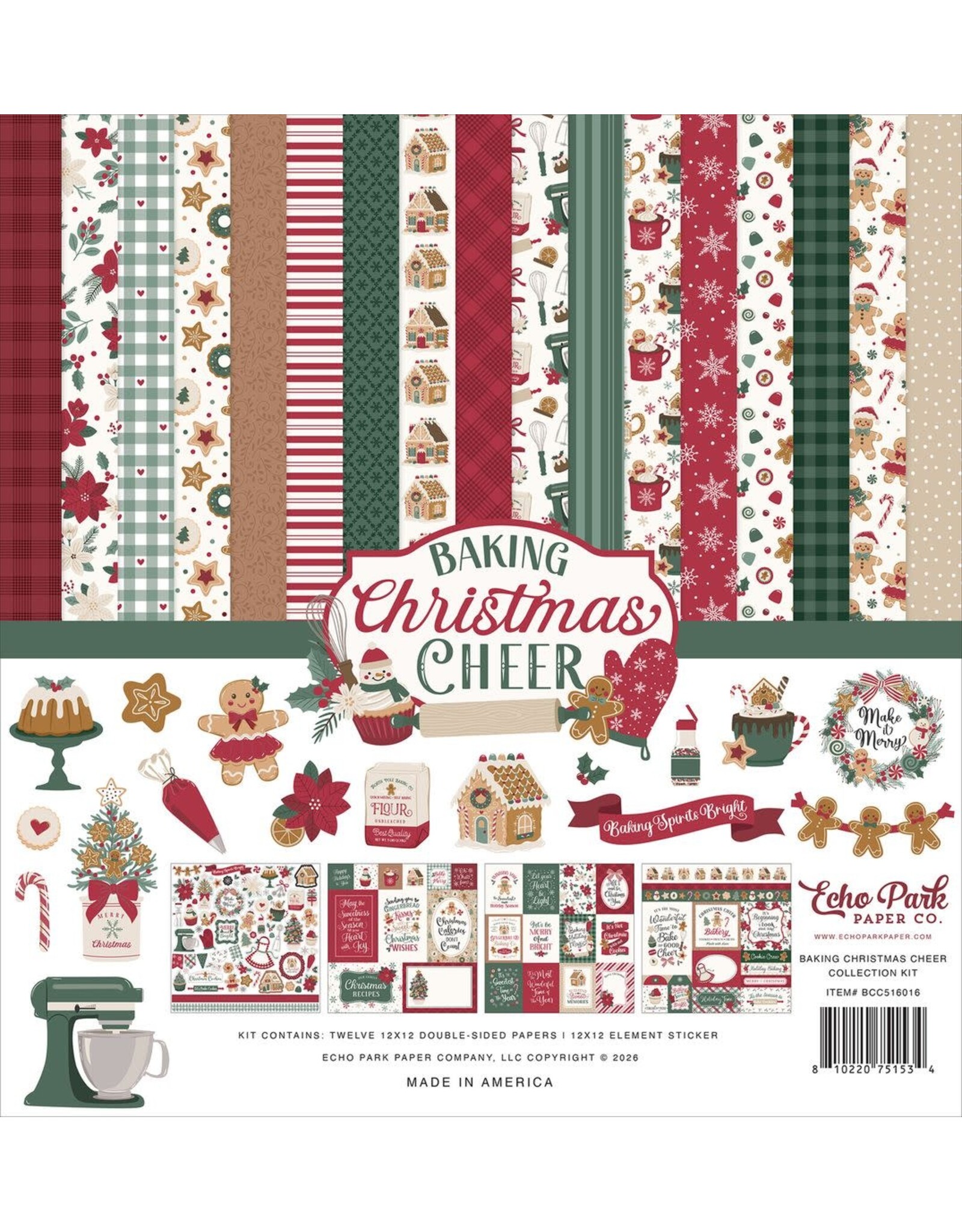 ECHO PARK PAPER ECHO PARK BAKING CHRISTMAS CHEER 12x12 COLLECTION KIT