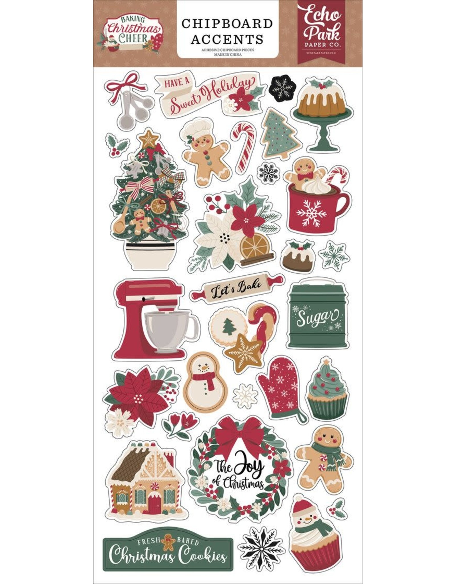 ECHO PARK PAPER ECHO PARK BAKING CHRISTMAS CHEER 6x13 CHIPBOARD ACCENTS