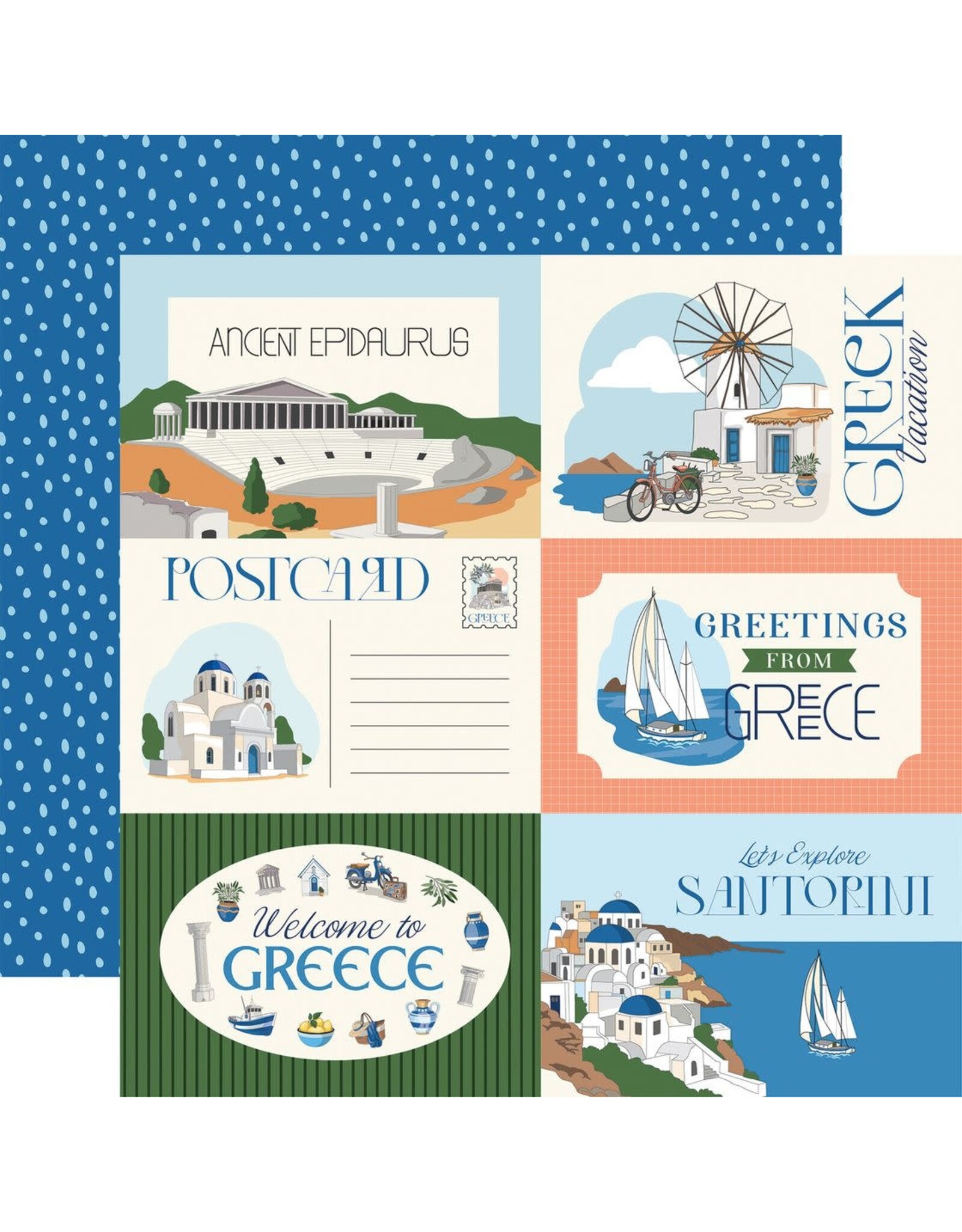 CARTA BELLA CARTA BELLA GREECE 6x4 JOURNALING CARDS 12x12 CARDSTOCK