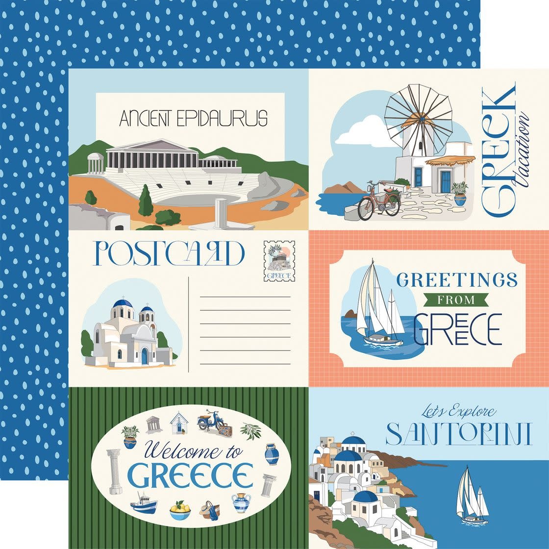 CARTA BELLA CARTA BELLA GREECE 6x4 JOURNALING CARDS 12x12 CARDSTOCK
