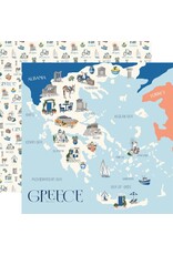 CARTA BELLA CARTA BELLA GREECE MAP 12x12 CARDSTOCK