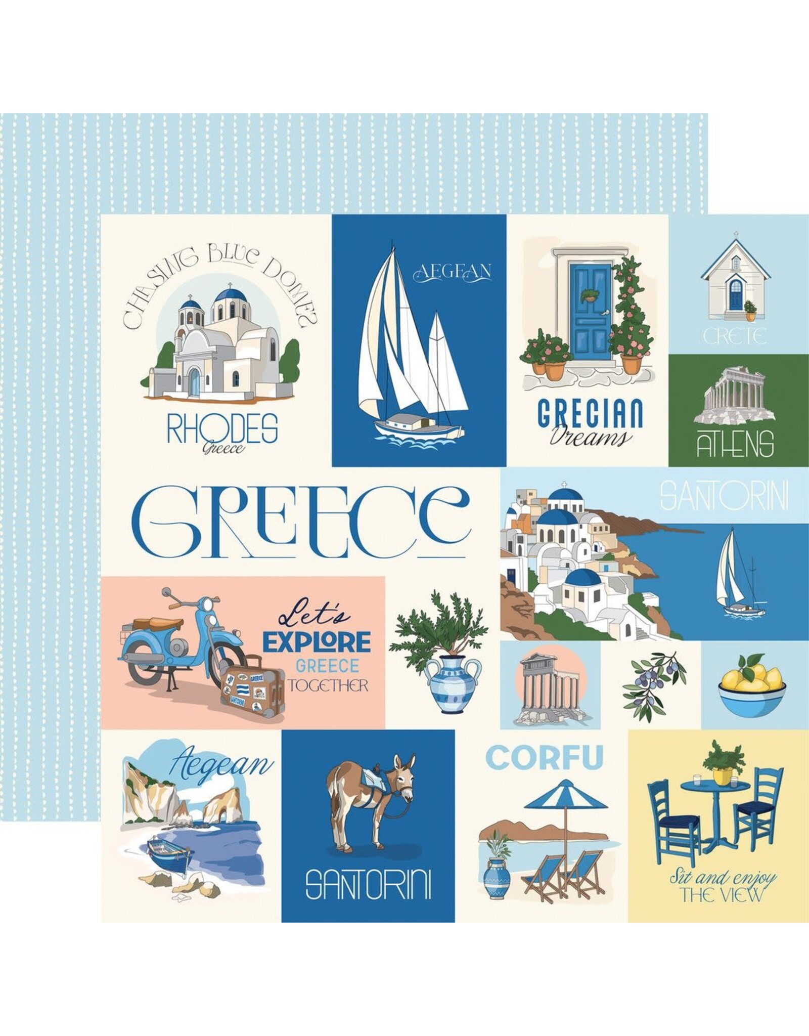 CARTA BELLA CARTA BELLA GREECE JOURNALING CARDS 12x12 CARDSTOCK