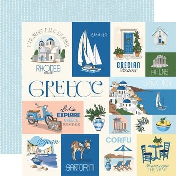 CARTA BELLA CARTA BELLA GREECE JOURNALING CARDS 12x12 CARDSTOCK