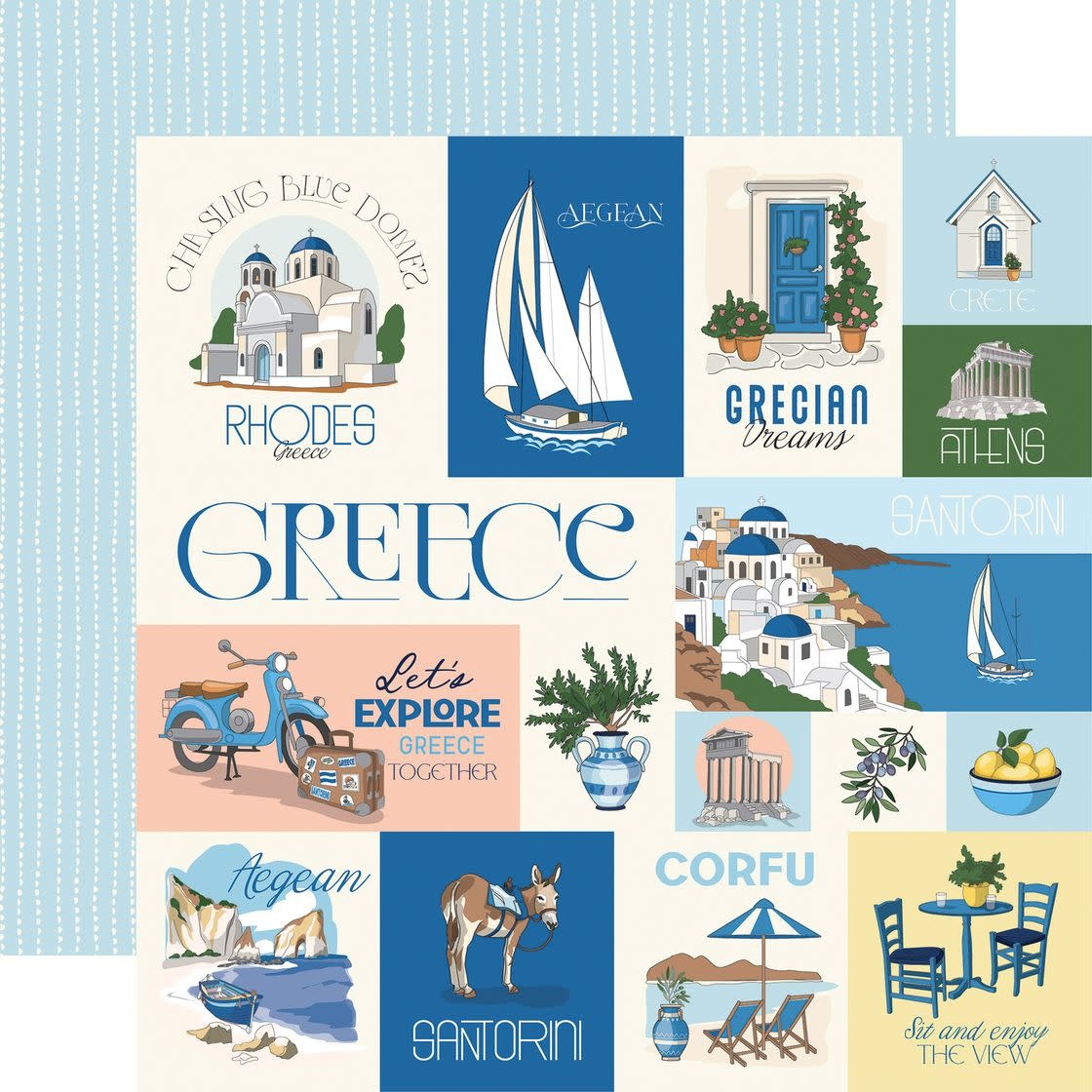 CARTA BELLA CARTA BELLA GREECE JOURNALING CARDS 12x12 CARDSTOCK