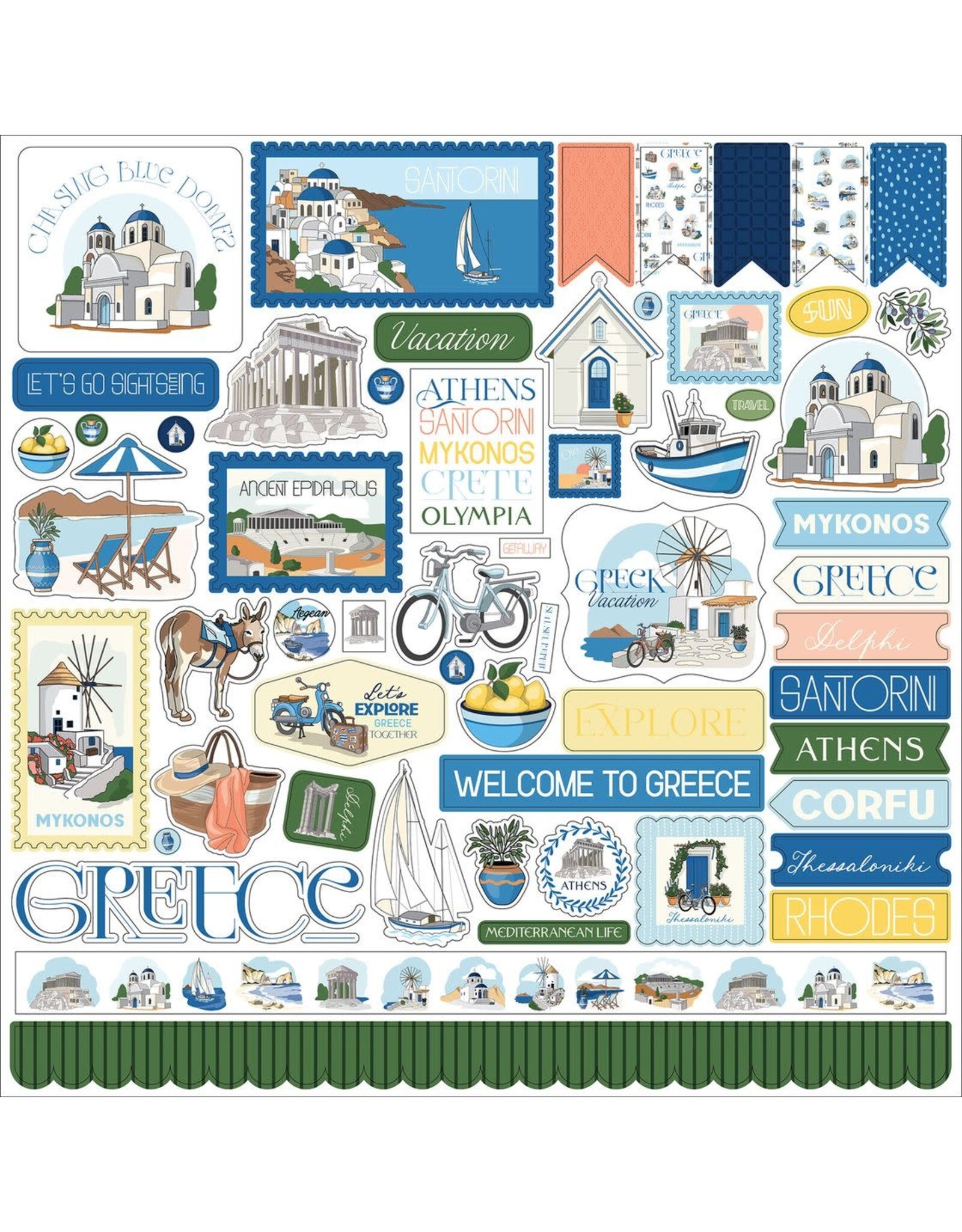CARTA BELLA CARTA BELLA GREECE ELEMENTS 12x12 CARDSTOCK STICKERS