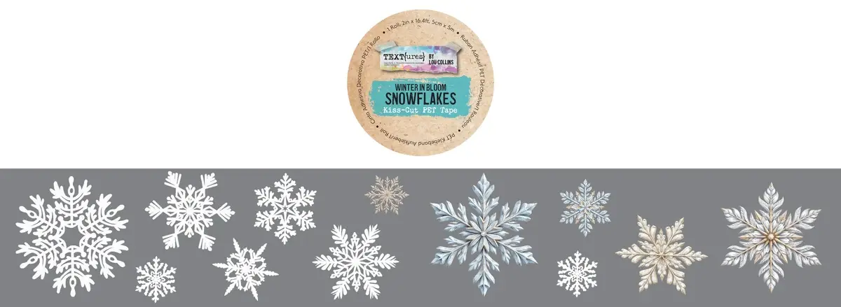 ARDEN CREATIVE STUDIO ARDEN CREATIVE STUDIO TEXT{URES} WINTER IN BLOOM SNOWFLAKES KISS-CUT PET TAPE