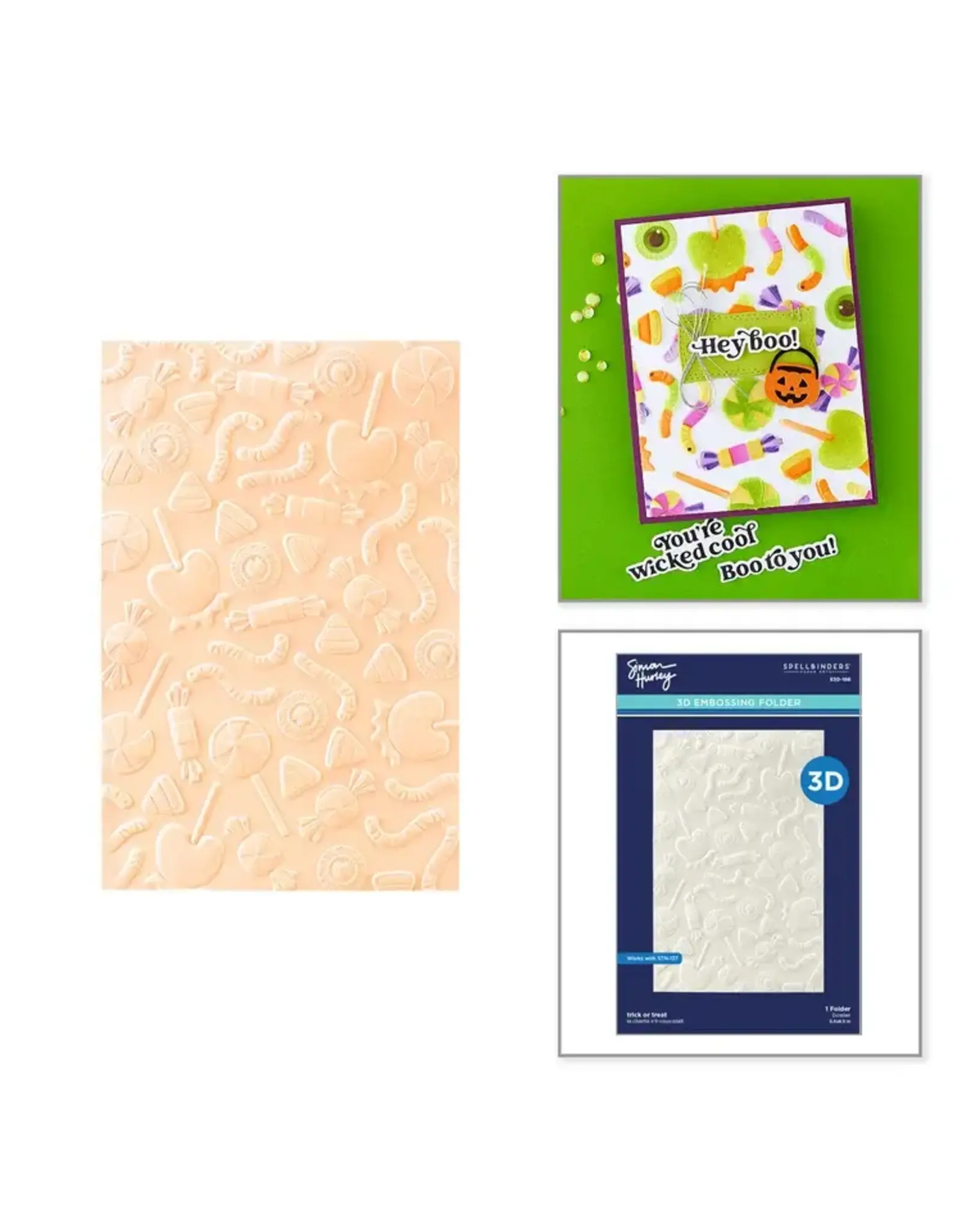SPELLBINDERS SPELLBINDERS SIMON HURLEY TRICK OR TREAT 3D EMBOSSING FOLDER
