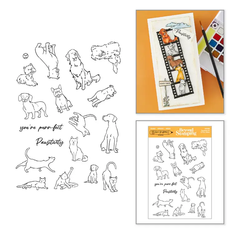 SPELLBINDERS SPELLBINDERS JOSH GRIFFITHS STUDIO BEYOND STAMPING PAWSITIVITY #1 CLEAR STAMP SET