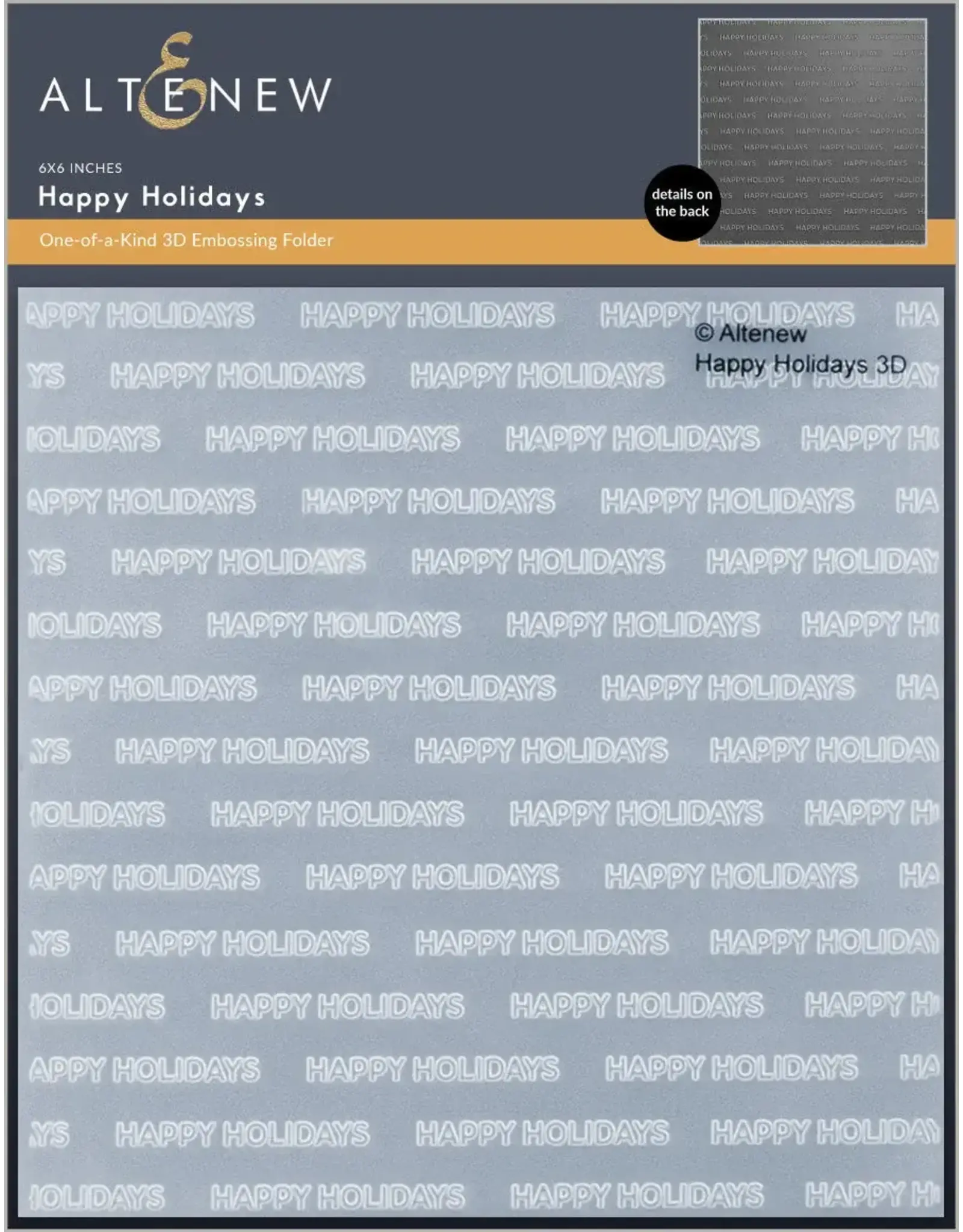 ALTENEW ALTENEW HAPPY HOLIDAYS 3D EMBOSSING FOLDER