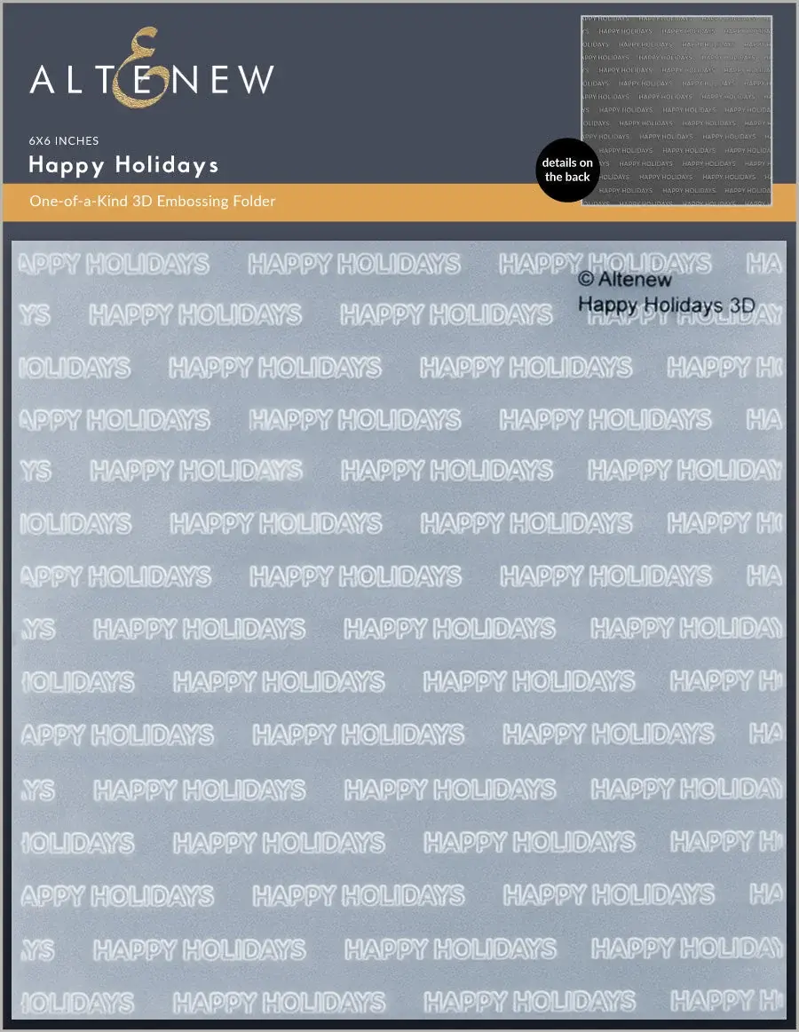 ALTENEW ALTENEW HAPPY HOLIDAYS 3D EMBOSSING FOLDER