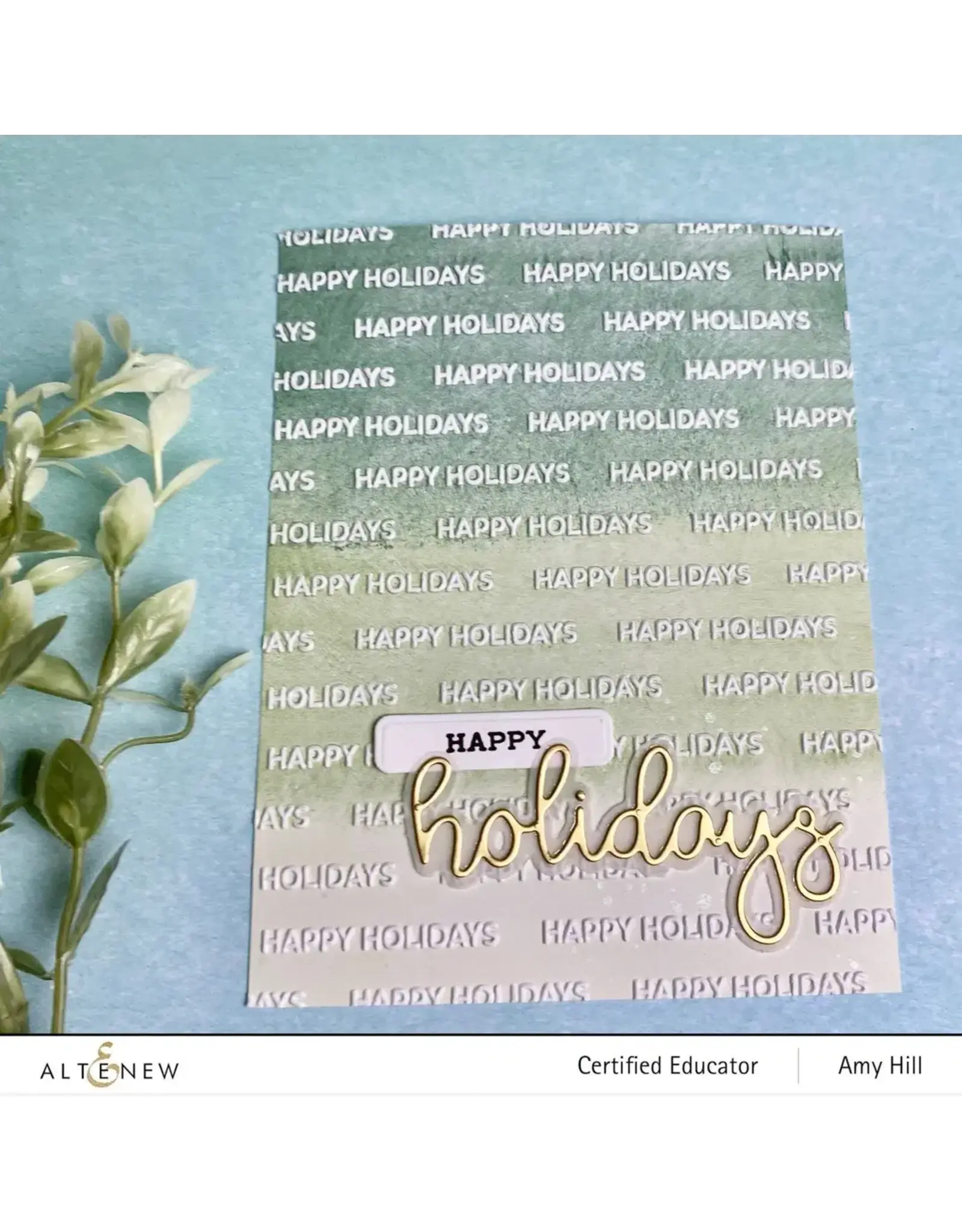 ALTENEW ALTENEW HAPPY HOLIDAYS 3D EMBOSSING FOLDER