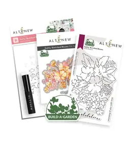 ALTENEW ALTENEW BUILD-A-GARDEN: SOFTLY SKETCHED CLEAR STAMP, DIE SET AND STENCIL SET BUNDLE