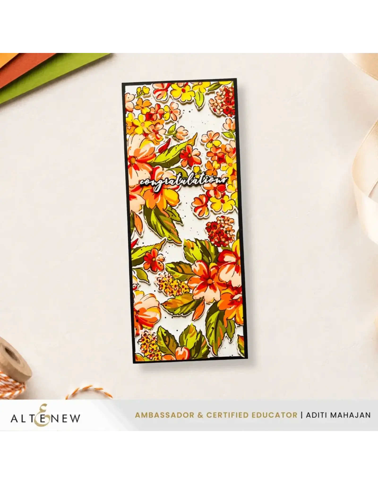 ALTENEW ALTENEW BUILD-A-GARDEN: SOFTLY SKETCHED CLEAR STAMP, DIE SET AND STENCIL SET BUNDLE