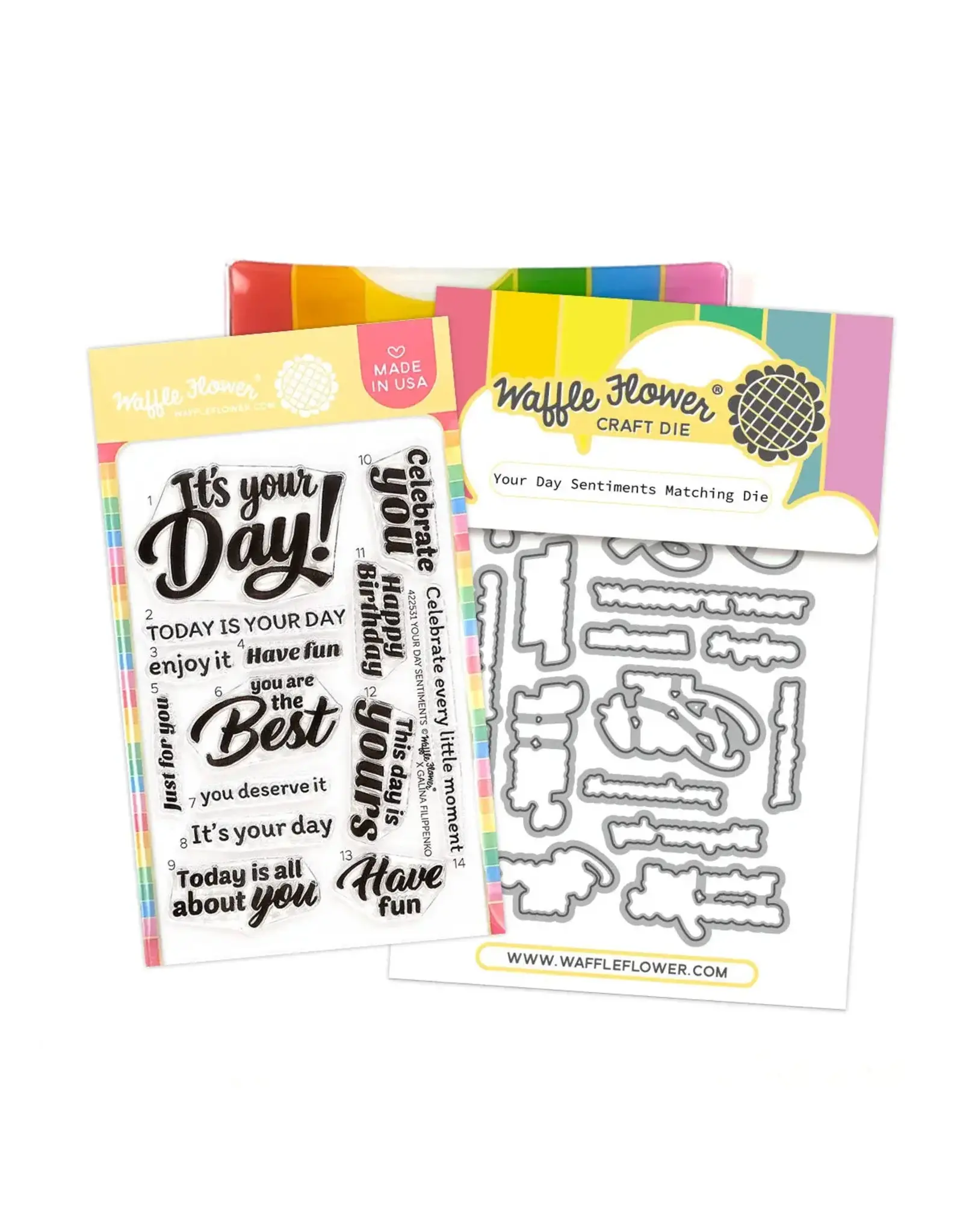 WAFFLE FLOWER WAFFLE FLOWER YOUR DAY SENTIMENTS CLEAR STAMP SET AND DIE COMBO