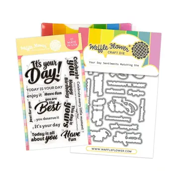 WAFFLE FLOWER WAFFLE FLOWER YOUR DAY SENTIMENTS CLEAR STAMP SET AND DIE COMBO