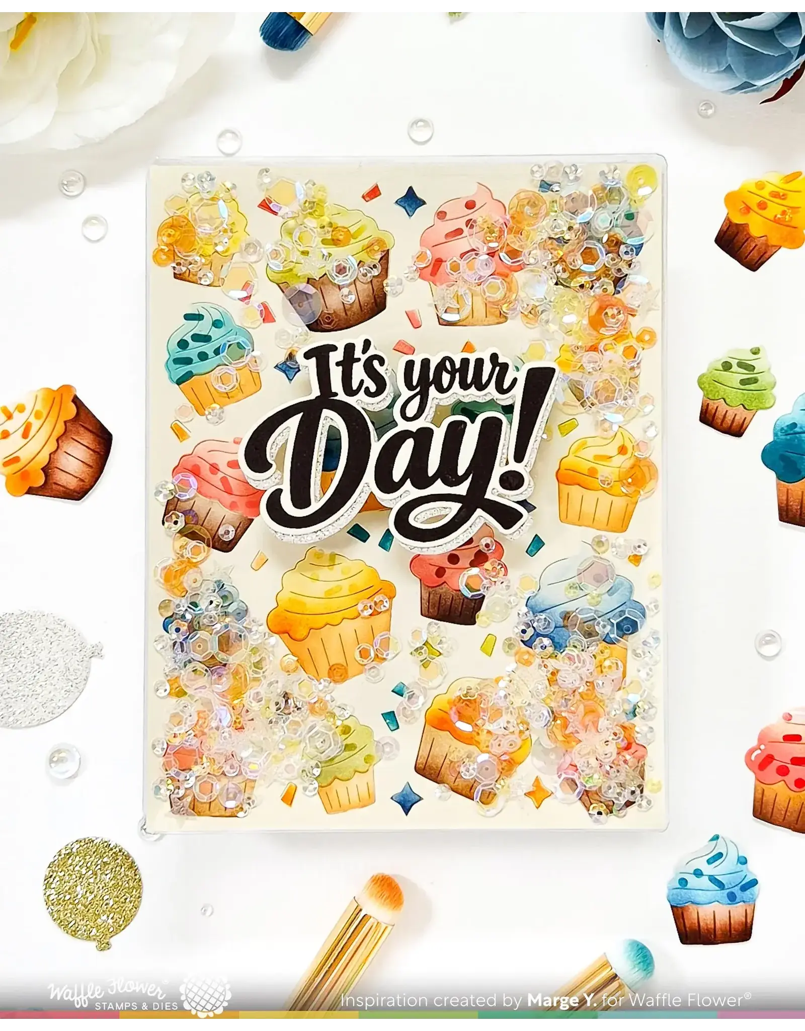 WAFFLE FLOWER WAFFLE FLOWER YOUR DAY SENTIMENTS CLEAR STAMP SET AND DIE COMBO