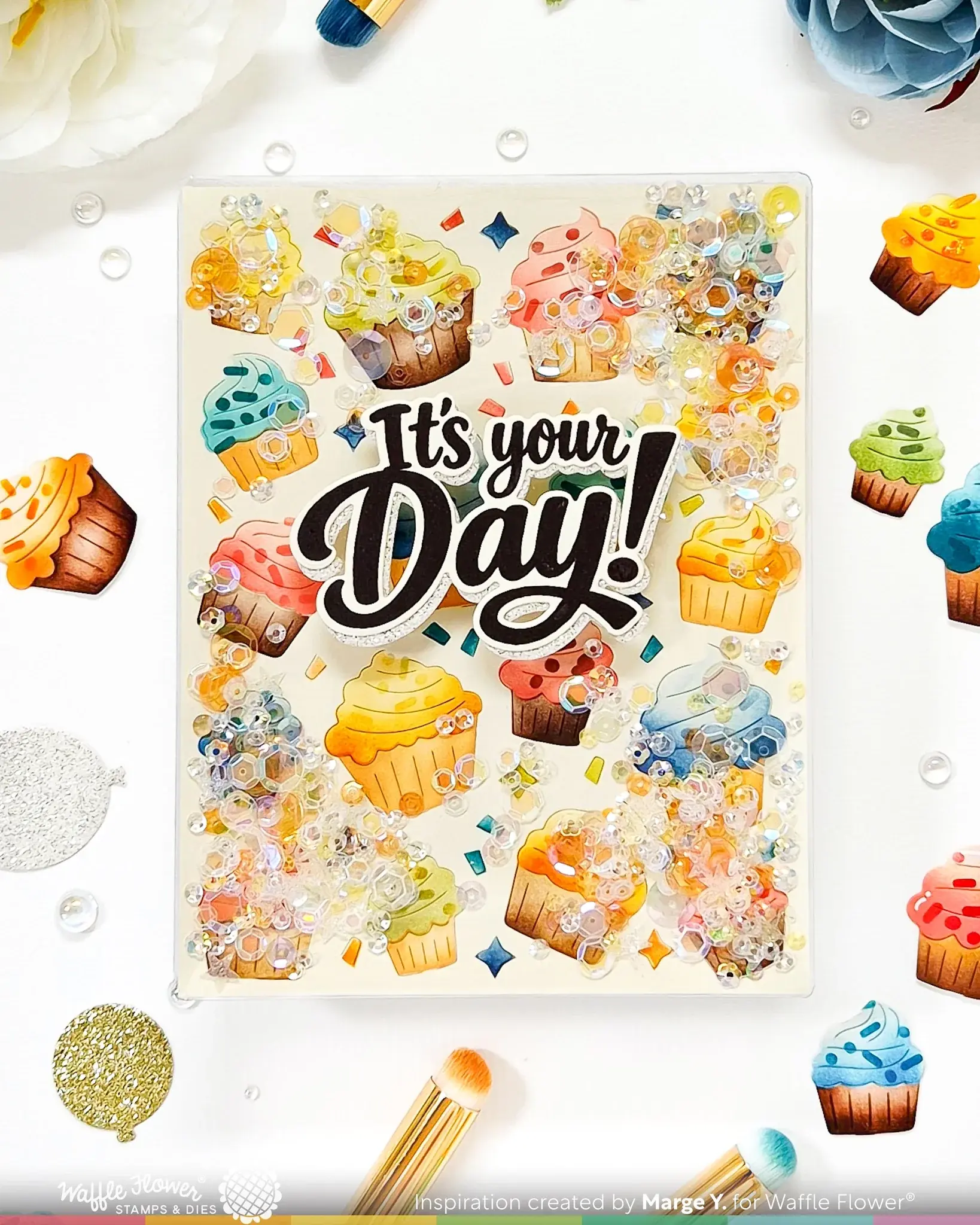 WAFFLE FLOWER WAFFLE FLOWER YOUR DAY SENTIMENTS CLEAR STAMP SET AND DIE COMBO