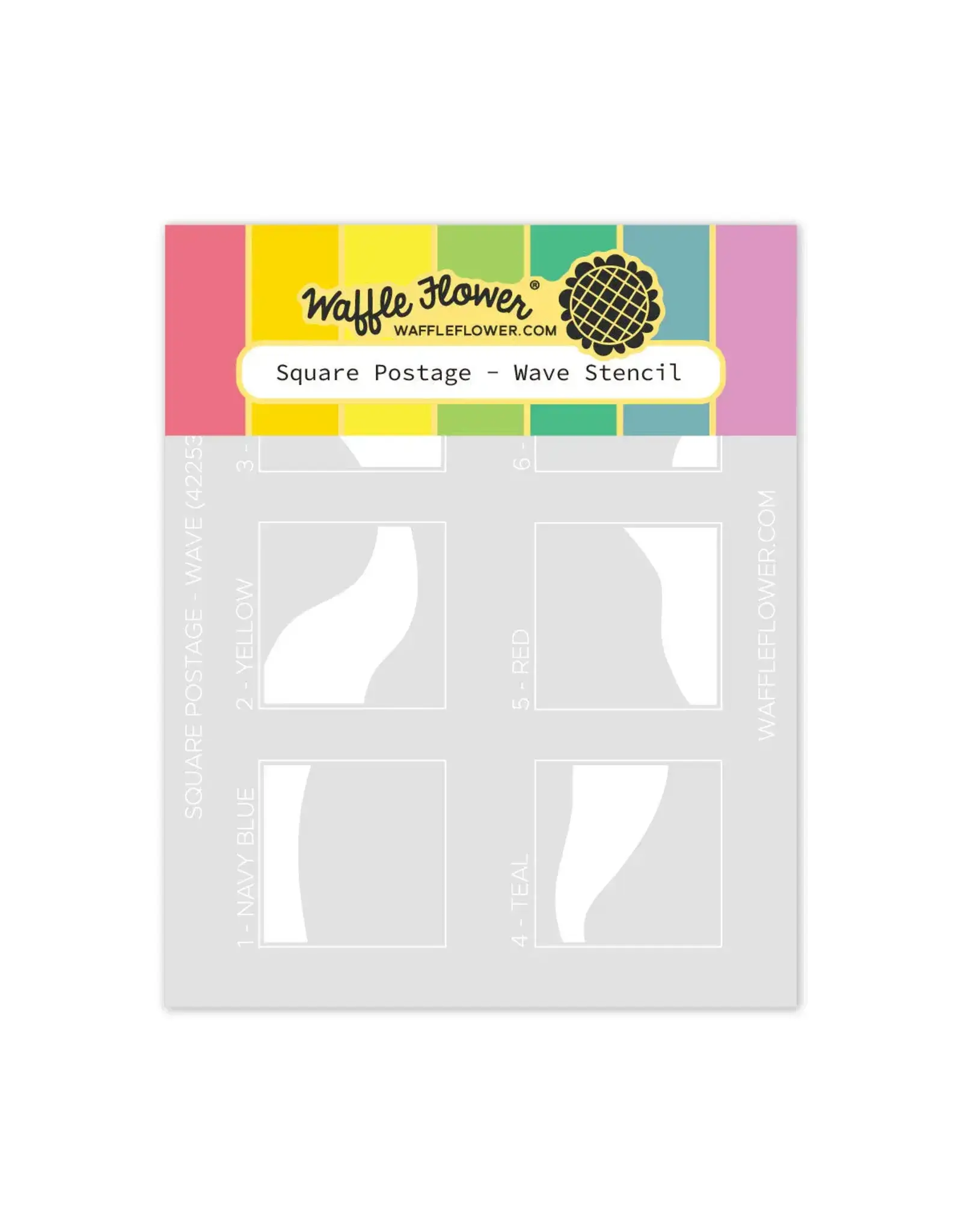 WAFFLE FLOWER WAFFLE FLOWER SQUARE POSTAGE WAVE STENCIL