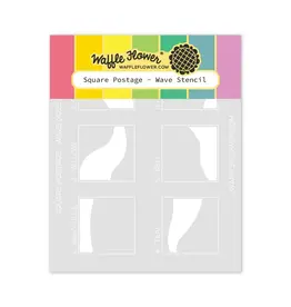 WAFFLE FLOWER WAFFLE FLOWER SQUARE POSTAGE WAVE STENCIL