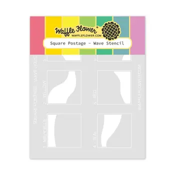 WAFFLE FLOWER WAFFLE FLOWER SQUARE POSTAGE WAVE STENCIL
