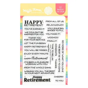 WAFFLE FLOWER WAFFLE FLOWER RETIREMENT SENTIMENTS CLEAR STAMP SET