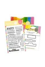 WAFFLE FLOWER WAFFLE FLOWER RETIREMENT SENTIMENTS CLEAR STAMP SET AND DIE COMBO