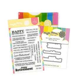 WAFFLE FLOWER WAFFLE FLOWER RETIREMENT SENTIMENTS CLEAR STAMP SET AND DIE COMBO