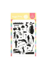 WAFFLE FLOWER WAFFLE FLOWER POSTAGE COLLAGE GOLF SILHOUETTES CLEAR STAMP SET